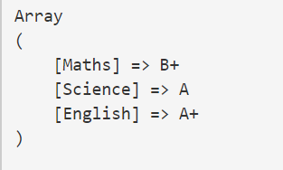 PHP printing array using print_r example output